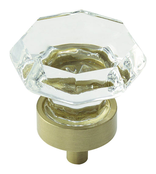 Amerock A-BP55268CBBZ Traditional Classics Clear Glass/Golden Champagne Octagon Knob - Knob Depot