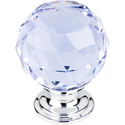 Top Knobs T-TK114PC Crystal Crystal & Polished Chrome Round Knob - Knob Depot