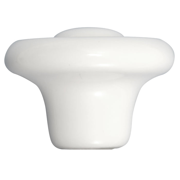 Laurey 1542 1 3/8" Porcelain Knob - Circle Impression - White