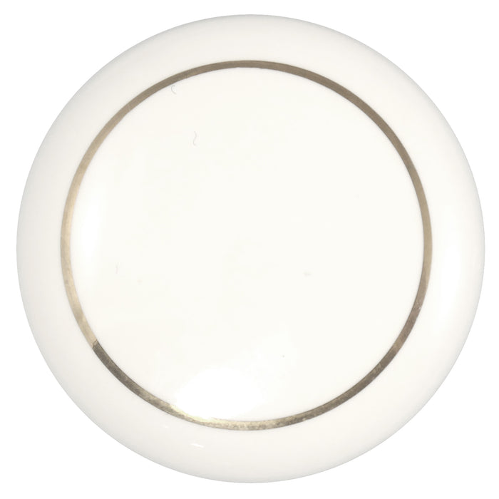 Laurey 1842 1 1/2" Porcelain Knob - White with Ring