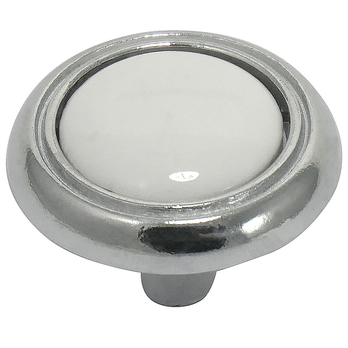 Laurey 15427 1 1/4" First Family Knob - Chrome & White