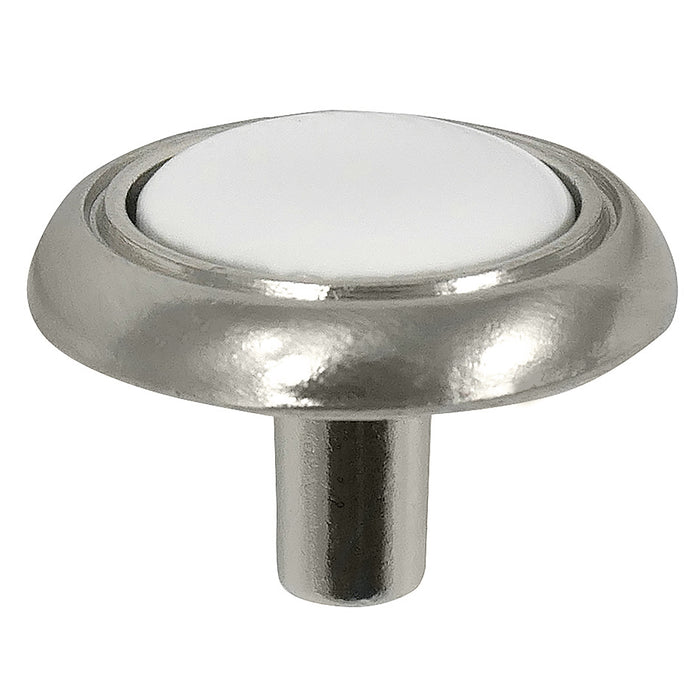Laurey 15438 1 1/4" First Family Knob - White-Satin Chrome