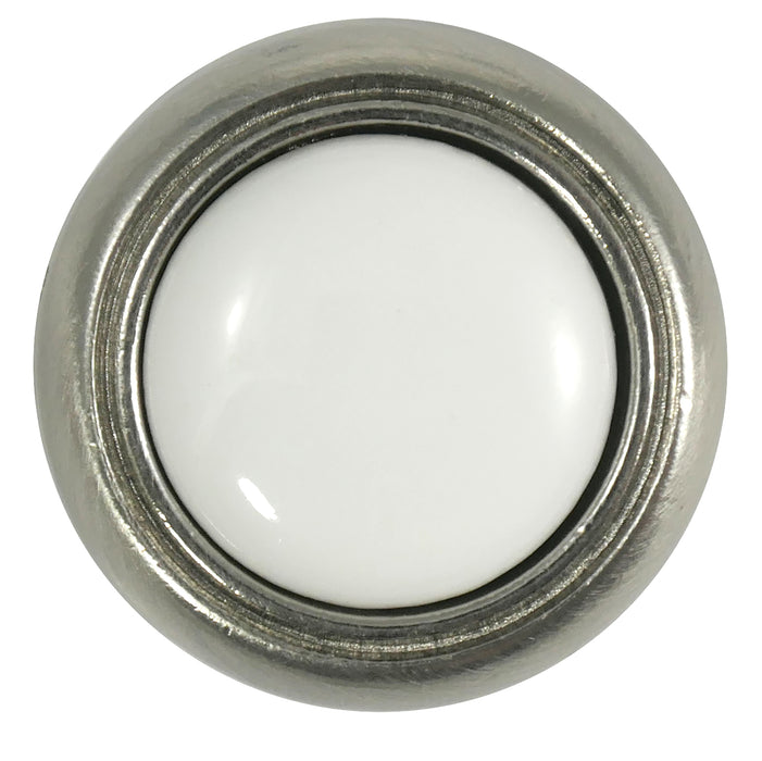 Laurey 15438 1 1/4" First Family Knob - White-Satin Chrome