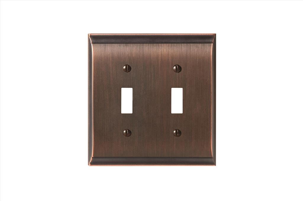 Amerock 1906987 Candler 2 Toggle Oil-Rubbed Bronze Wall Plate