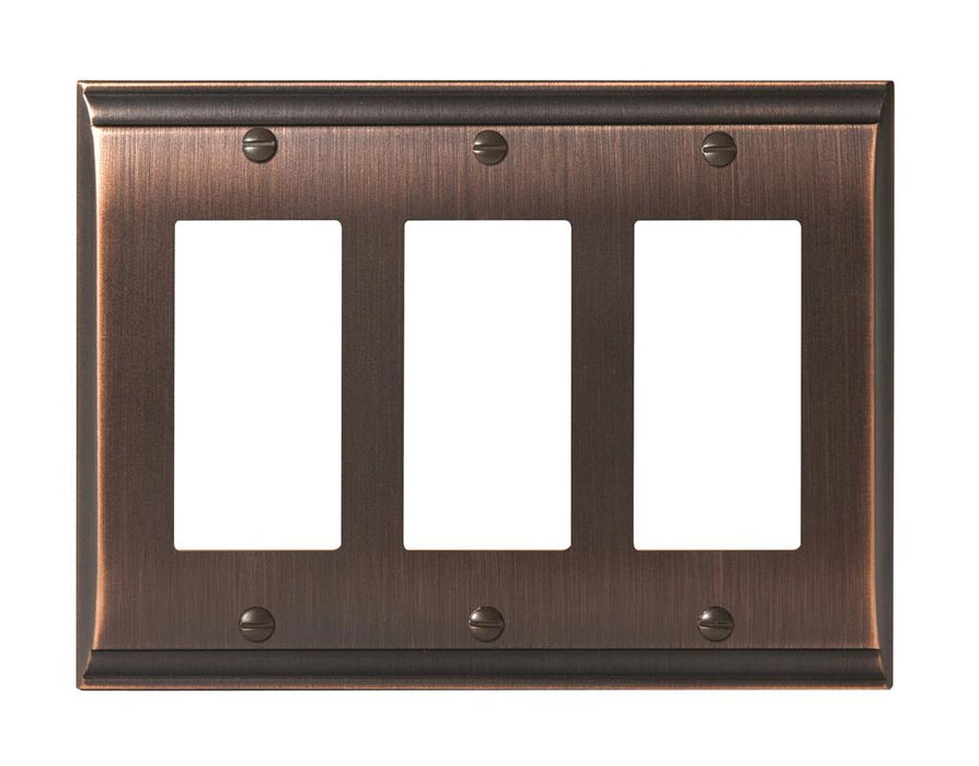 Amerock 1906992 Candler 3 Rocker Oil-Rubbed Bronze Wall Plate