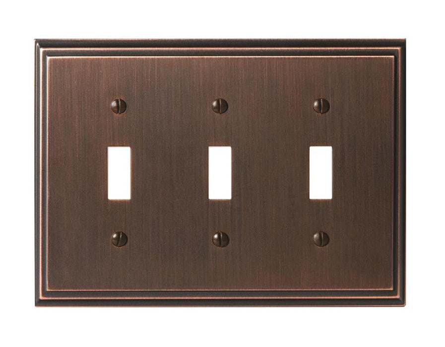 Amerock 1907002 Mulholland 3 Toggle Oil-Rubbed Bronze Wall Plate