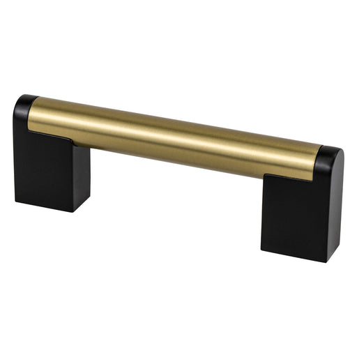 Berenson 2181-9MDB55-P Studio Remix 96mm CC Modern Brushed Gold and Matte Black Pull - KnobDepot