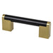 Berenson 2182-955MDB-P Studio Remix 96mm CC Matte Black and Modern Brushed Gold Pull - KnobDepot