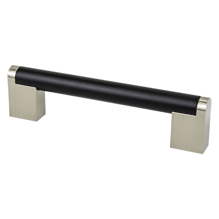 Berenson 2184-955BPN-P Studio Remix 128mm CC Matte Black and Brushed Nickel Pull - KnobDepot
