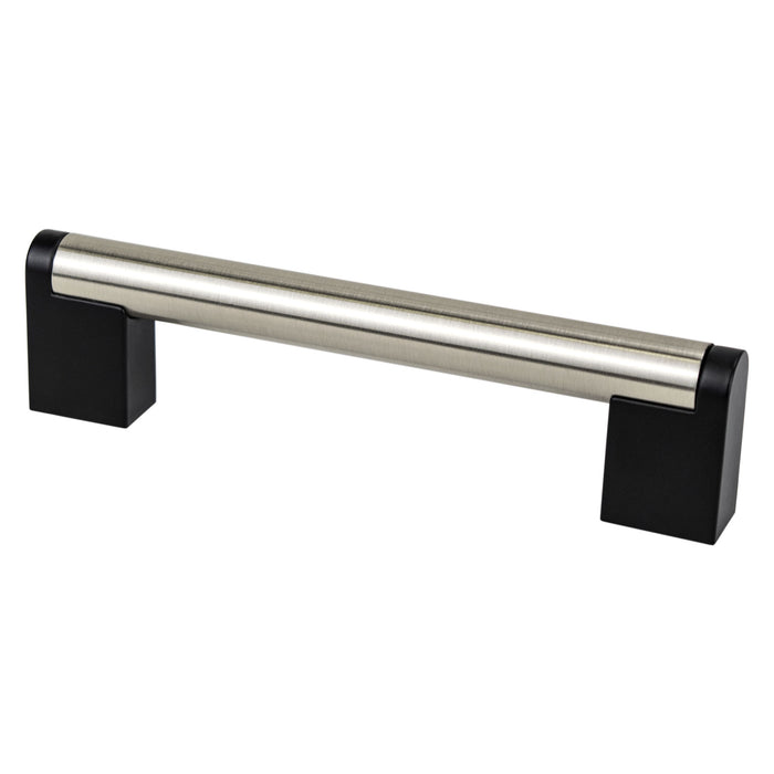 Berenson 2185-9BPN55-P Studio Remix 128mm CC Brushed Nickel and Matte Black Pull - KnobDepot