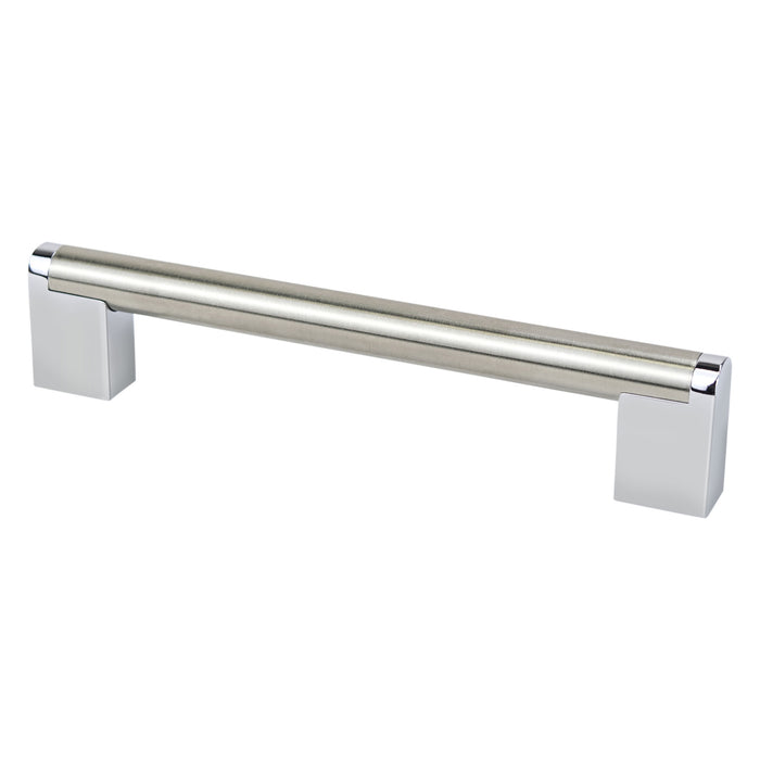 Berenson 2188-9BPN26-P Studio Remix 160mm CC Brushed Nickel and Polished Chrome Pull - KnobDepot