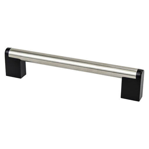 Berenson 2190-9BPN55-P Studio Remix 160mm CC Brushed Nickel and Matte Black Pull - KnobDepot