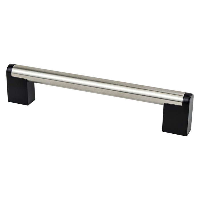 Berenson 2190-9BPN55-P Studio Remix 160mm CC Brushed Nickel and Matte Black Pull - KnobDepot