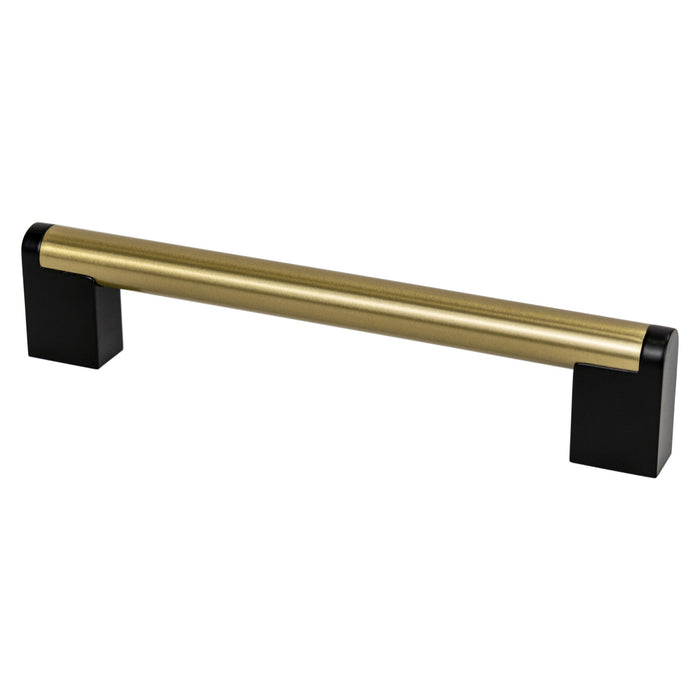 Berenson 2191-9MDB55-P Studio Remix 160mm CC Modern Brushed Gold and Matte Black Pull - KnobDepot