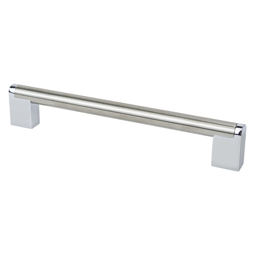 Berenson 2193-9BPN26-P Studio Remix 192mm CC Brushed Nickel and Polished Chrome Pull - KnobDepot