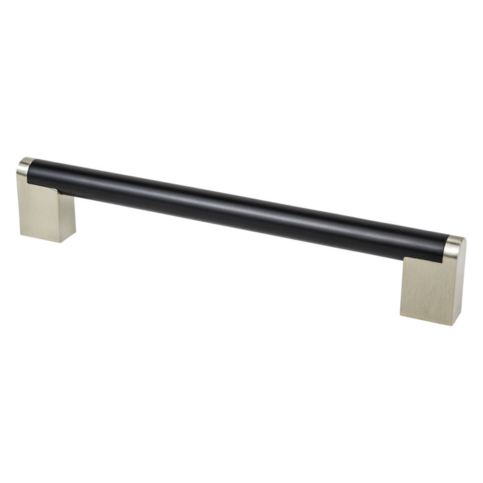 Berenson 2194-955BPN-P Studio Remix 192mm CC Matte Black and Brushed Nickel Pull - KnobDepot