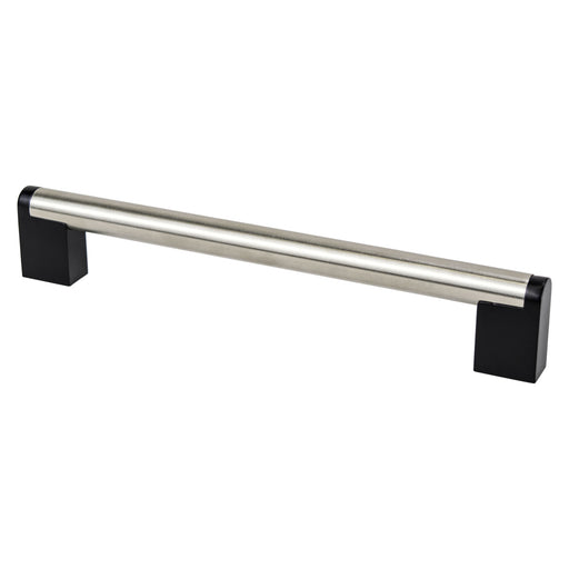 Berenson 2195-9BPN55-P Studio Remix 192mm CC Brushed Nickel and Matte Black Pull - KnobDepot