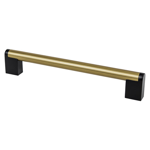 Berenson 2196-9MDB55-P Studio Remix 192mm CC Modern Brushed Gold and Matte Black Pull - KnobDepot