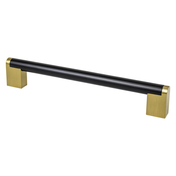 Berenson 2197-955MDB-P Studio Remix 192mm CC Matte Black and Modern Brushed Gold Pull - KnobDepot