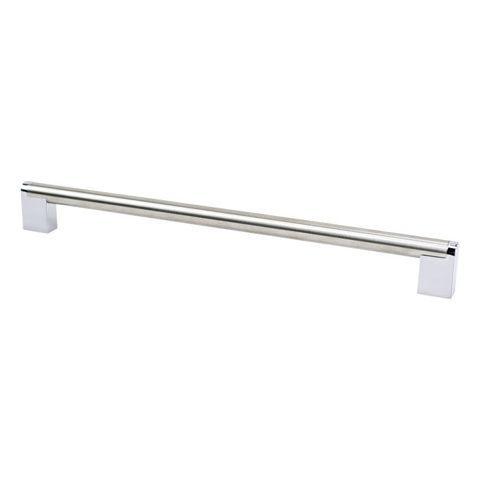 Berenson 2198-9BPN26-P Studio Remix 12in (305mm) CC Brushed Nickel and Polished Chrome Appliance Pull