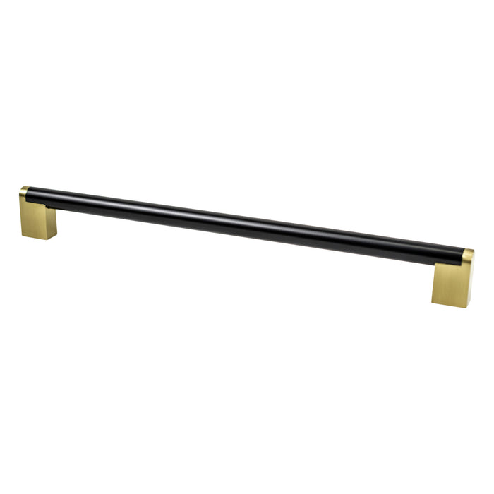 Berenson 2202-955MDB-P Studio Remix 12in (305mm) CC Matte Black and Modern Brushed Gold Appliance Pull