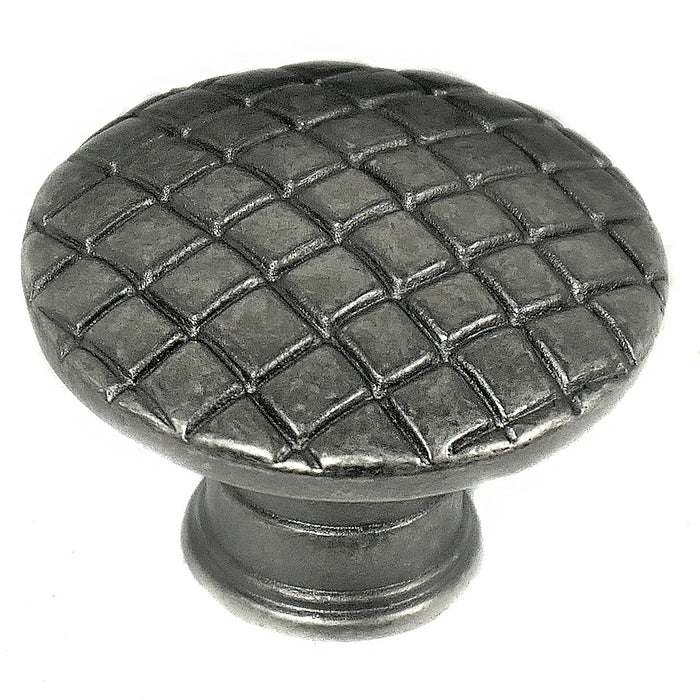 Laurey 24506 1 1/4" Windsor Cross-Hatch Knob - Antique Pewter