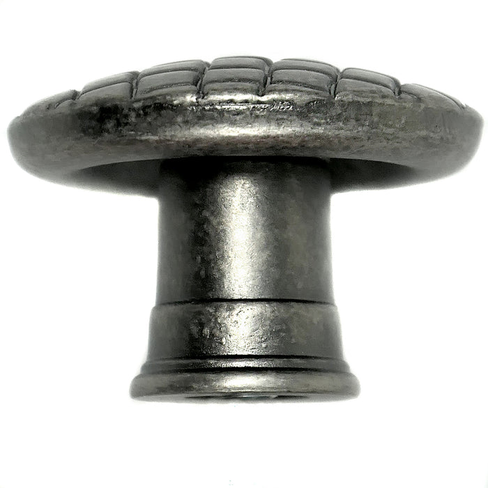 Laurey 24506 1 1/4" Windsor Cross-Hatch Knob - Antique Pewter