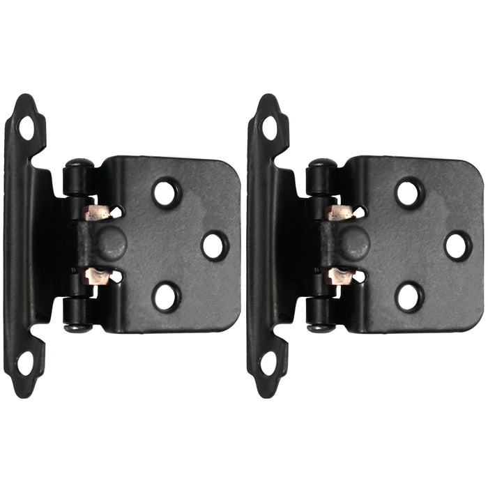 Laurey 59933 Flush Hinge - Matte Black- 6 Pair - Value Pack (28720)