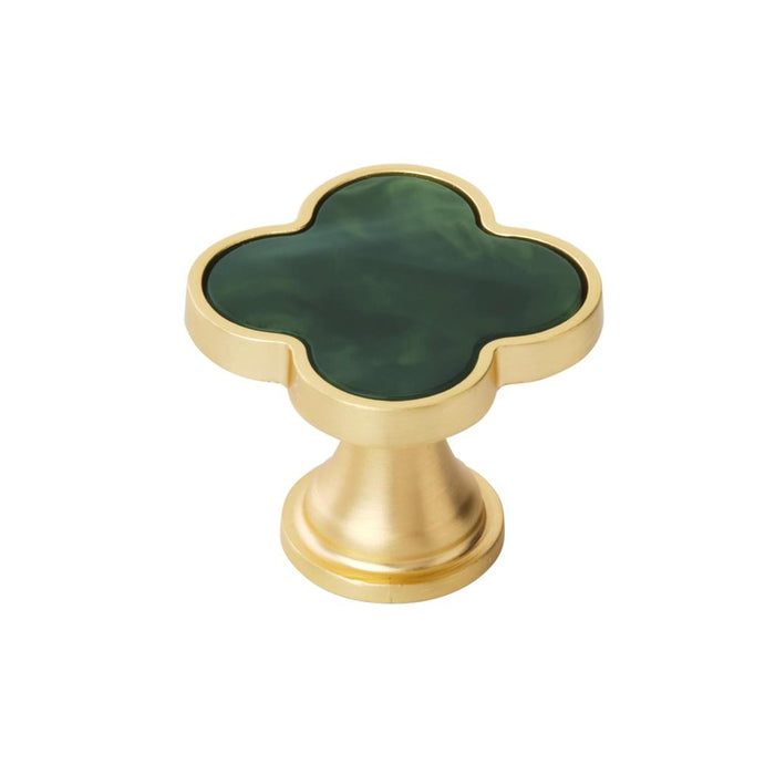 Amerock 2PK36970EMG Accents 1-1/4 inch (32mm) Length Gold/Emerald Green Cabinet Knob