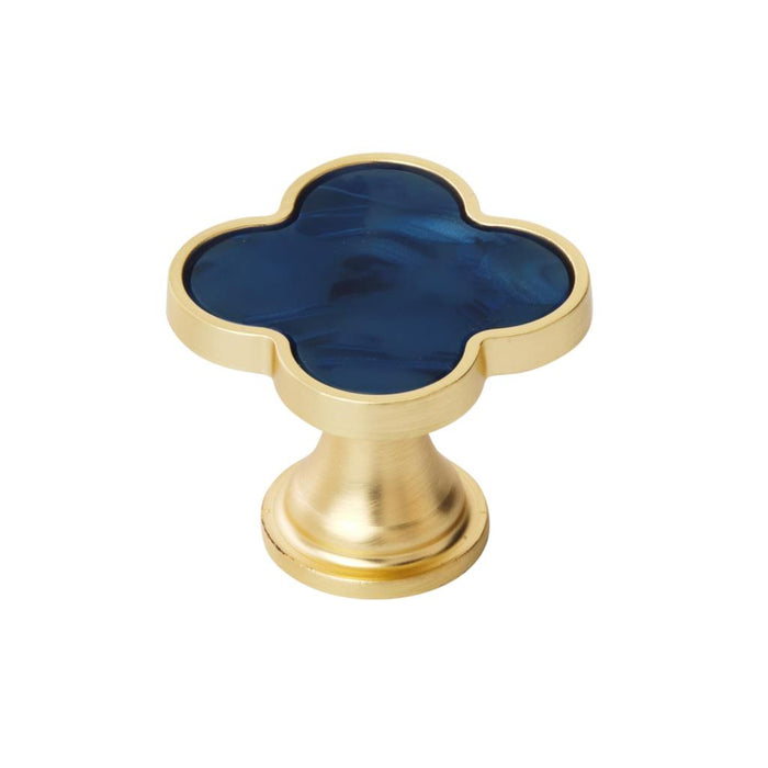 Amerock 2PK36970NVB Accents 1-1/4 inch (32mm) Length Gold/Navy Blue Cabinet Knob