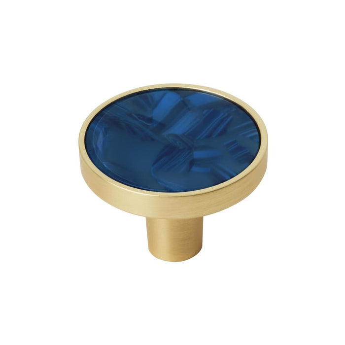 Amerock 2PK36971NVB Accents 1-1/4 inch (32mm) Diameter Gold/Navy Blue Cabinet Knob