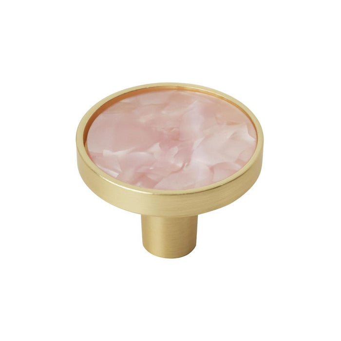 Amerock 2PK36971PNK Accents 1-1/4 inch (32mm) Diameter Gold/Pink Cabinet Knob