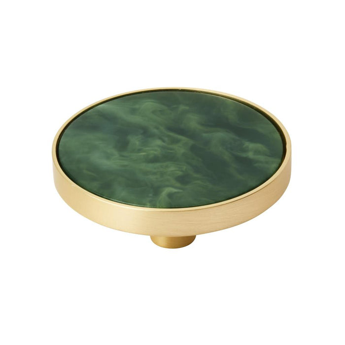 Amerock 2PK36972EMG Accents 2 inch (51mm) Diameter Gold/Emerald Green Cabinet Knob