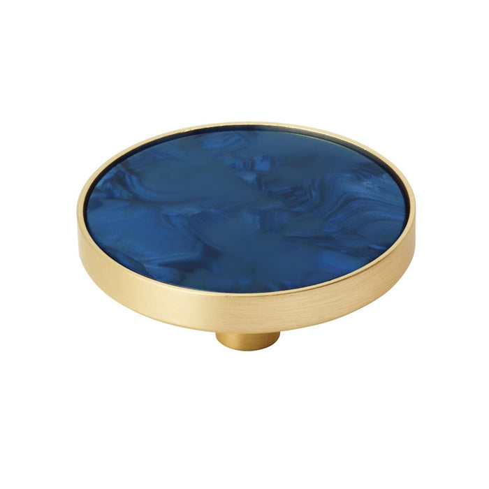 Amerock 2PK36972NVB Accents 2 inch (51mm) Diameter Gold/Navy Blue Cabinet Knob
