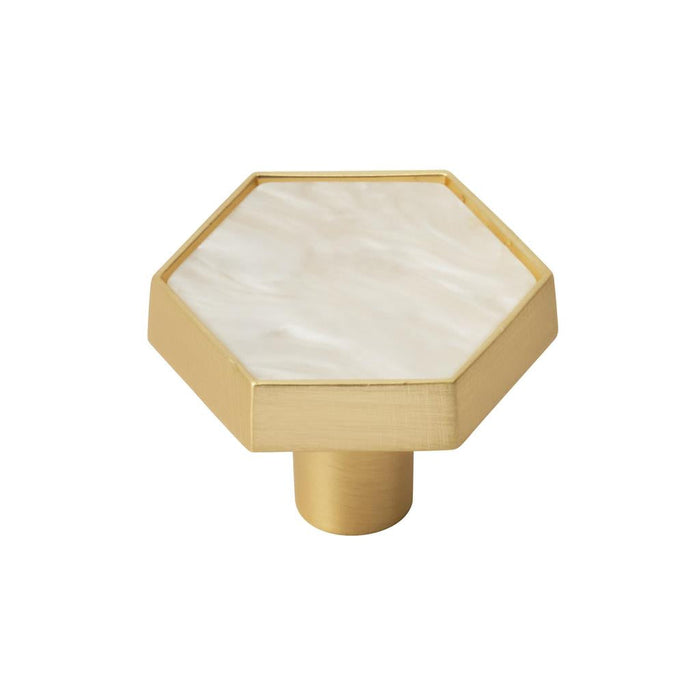 Amerock 2PK36973MOP Accents 1-5/16 inch (33mm) Length Gold/Mother of Pearl Cabinet Knob
