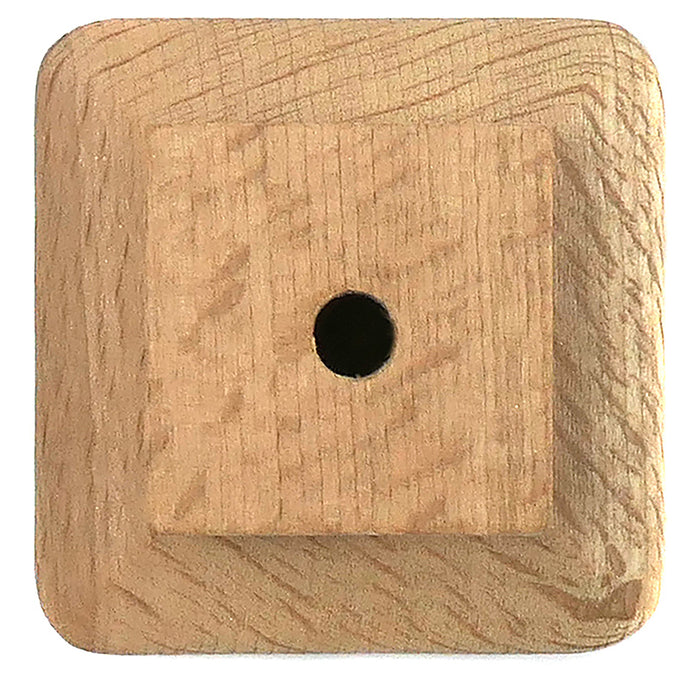 Laurey 32201 1 1/4" Au Natural Wood Square Knob