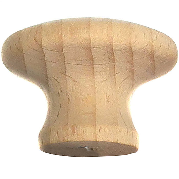Laurey 33301 1 1/4" Au Natural Wood Mushroom Knob