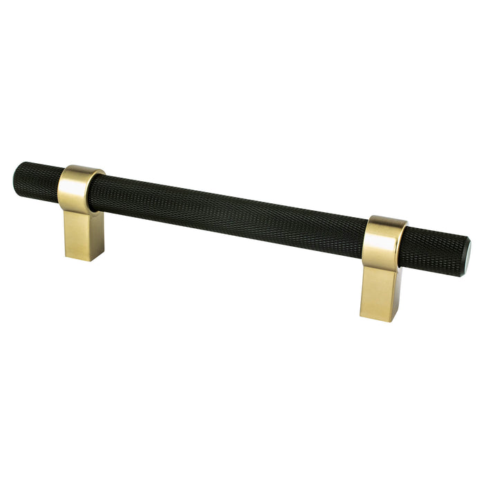 Berenson 5056-455MDB-P Radial Reign 128mm CC Matte Black Bar and Modern Brushed Gold Posts Pull Matte Black and Modern Brushed Gold