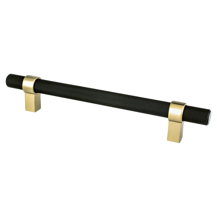 Berenson 5057-455MDB-P Radial Reign 160mm CC Matte Black Bar and Modern Brushed Gold Posts Pull Matte Black and Modern Brushed Gold