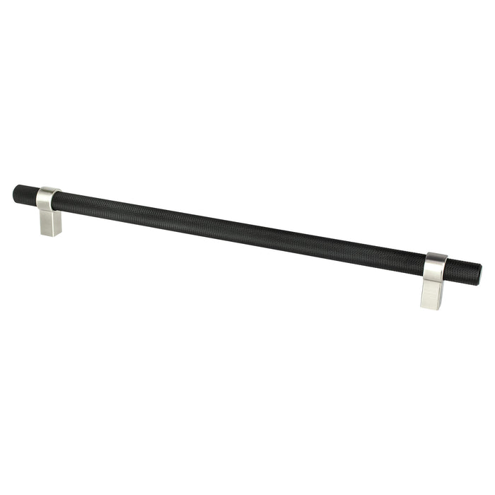 Berenson 5065-455BPN-P Radial Reign 12 inch CC Matte Black Bar and Brushed Nickel Posts Appliance Pull Matte Black and Brushed Nickel