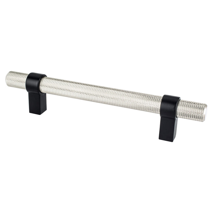 Berenson 5068-4BPN55-P Radial Reign 128mm CC Brushed Nickel Bar and Matte Black Posts Pull Brushed Nickel and Matte Black