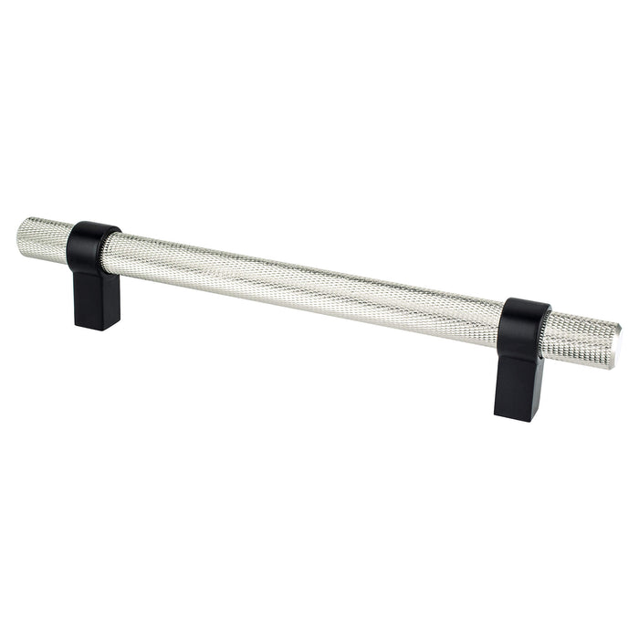 Berenson 5069-4BPN55-P Radial Reign 160mm CC Brushed Nickel Bar and Matte Black Posts Pull Brushed Nickel and Matte Black