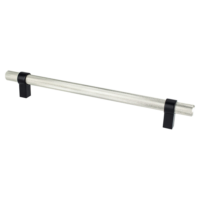 Berenson 5070-4BPN55-P Radial Reign 224mm CC Brushed Nickel Bar and Matte Black Posts Pull Brushed Nickel and Matte Black