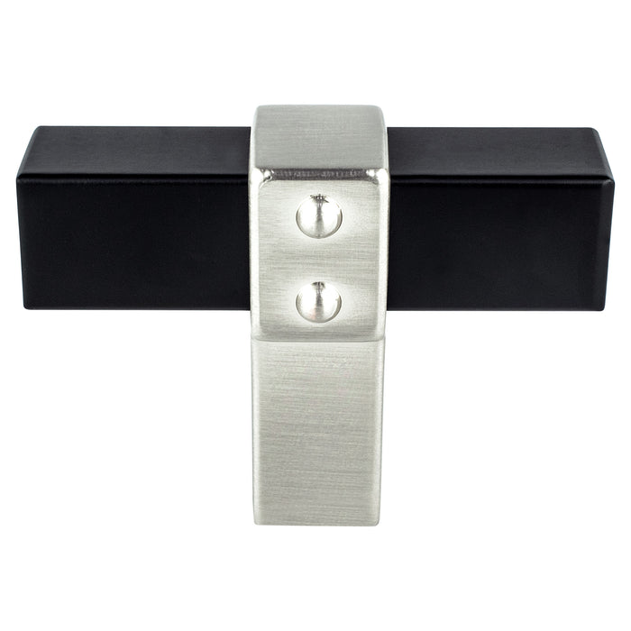 Berenson 5114-455BPN-P Rivet Rebel Matte Black Bar and Brushed Nickel Post Knob Matte Black and Brushed Nickel