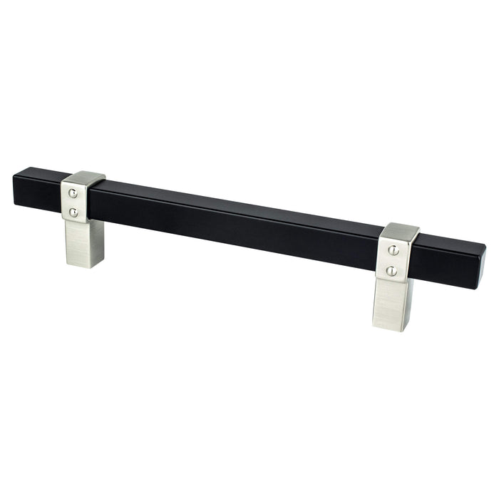 Berenson 5116-455BPN-P Rivet Rebel 128mm CC Matte Black Bar and Brushed Nickel Posts Pull Matte Black and Brushed Nickel