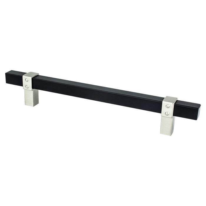Berenson 5117-455BPN-P Rivet Rebel 160mm CC Matte Black Bar and Brushed Nickel Posts Pull Matte Black and Brushed Nickel