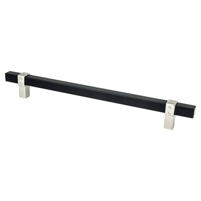 Berenson 5118-455BPN-P Rivet Rebel 224mm CC Matte Black Bar and Brushed Nickel Posts Pull Matte Black and Brushed Nickel