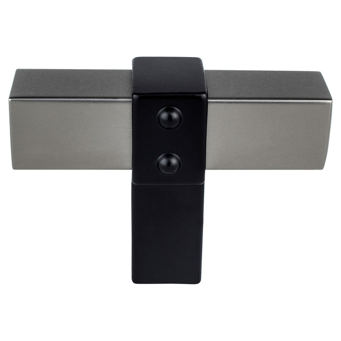 Berenson 5126-4SLT55-P Rivet Rebel Slate Bar and Matte Black Post Knob Slate and Matte Black