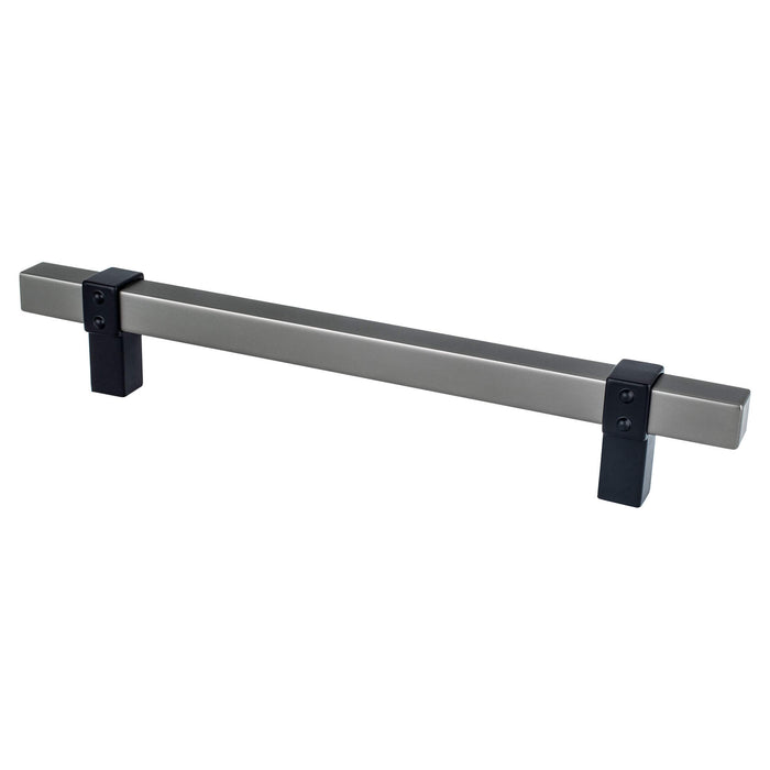 Berenson 5129-4SLT55-P Rivet Rebel 160mm CC Slate Bar and Matte Black Posts Pull Slate and Matte Black