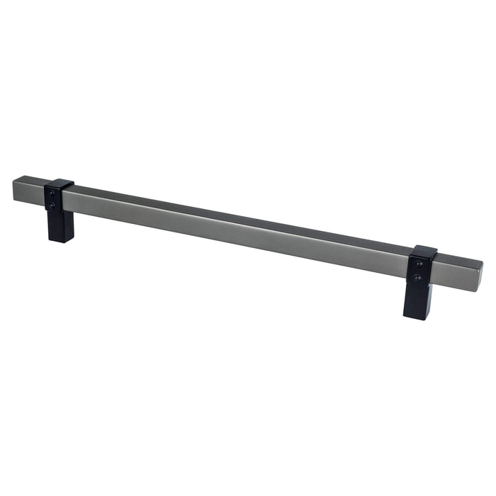 Berenson 5130-4SLT55-P Rivet Rebel 224mm CC Slate Bar and Matte Black Posts Pull Slate and Matte Black